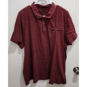 R&R Rock & Republic Iconic Red Rust Heathered‎ Polo Cotton Blend Shirt Size 2XL